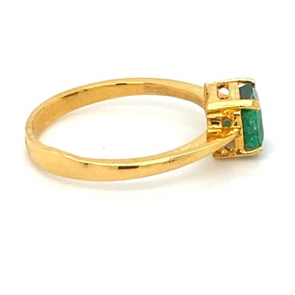 Emerald 1.44ct Solid 22K Yellow Gold Ring - Picture 5 of 8